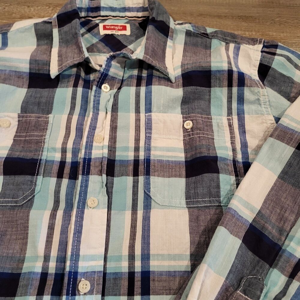 Wrangler Plaid Flannel Long Sleeve Button Down Shirt Mens Size XL - Picture 3 of 8